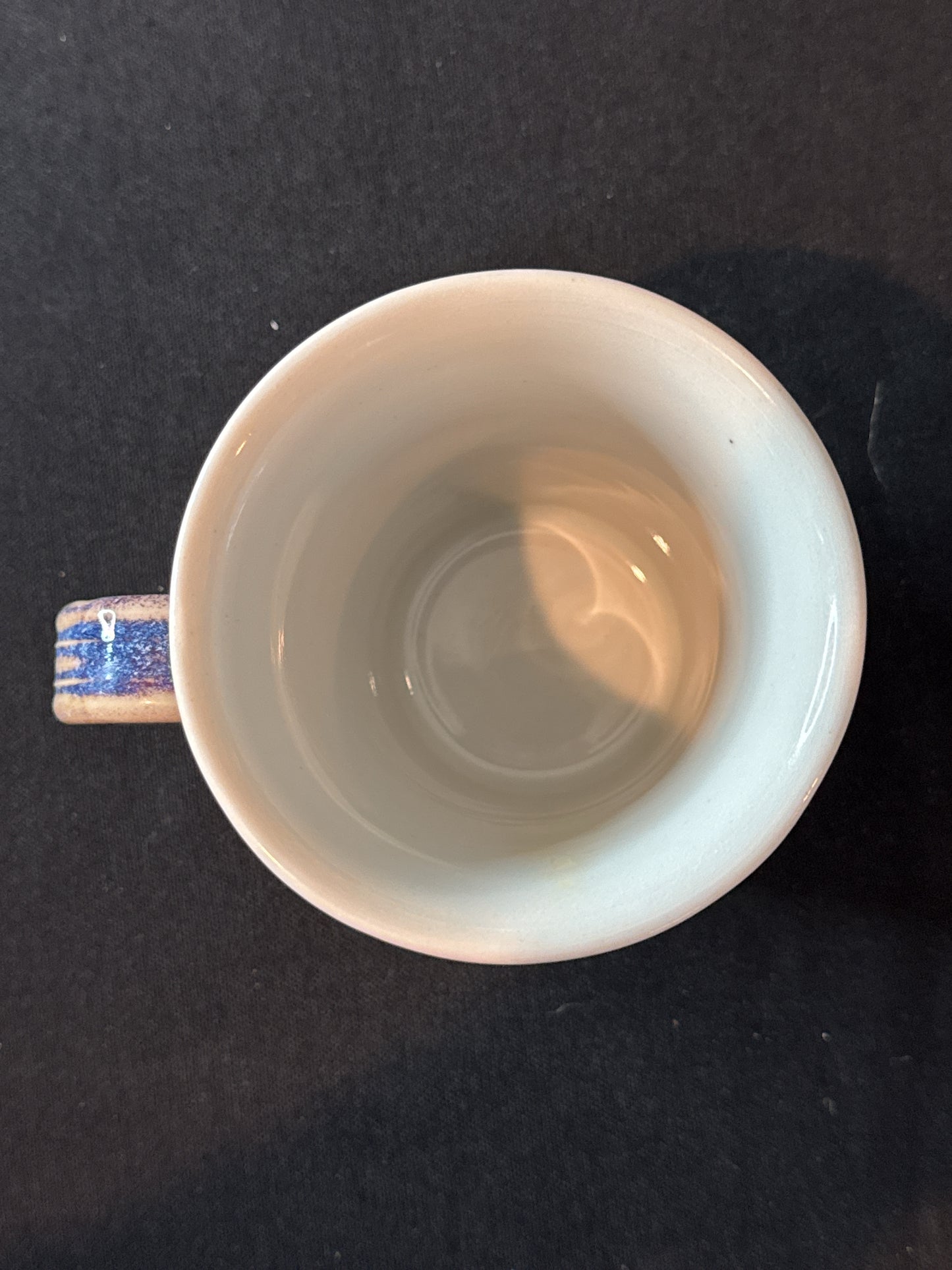 Blue Cobalt Purple Glazed Art Pottery Coffee Mug Cup Signed 4" Tall