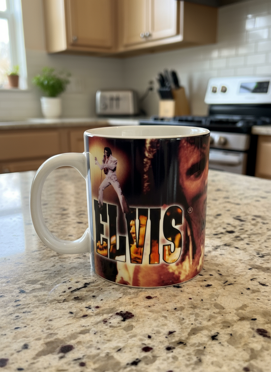 Classic Elvis Presley Coffee Mug with Elvis Presley Signature Inside Rim