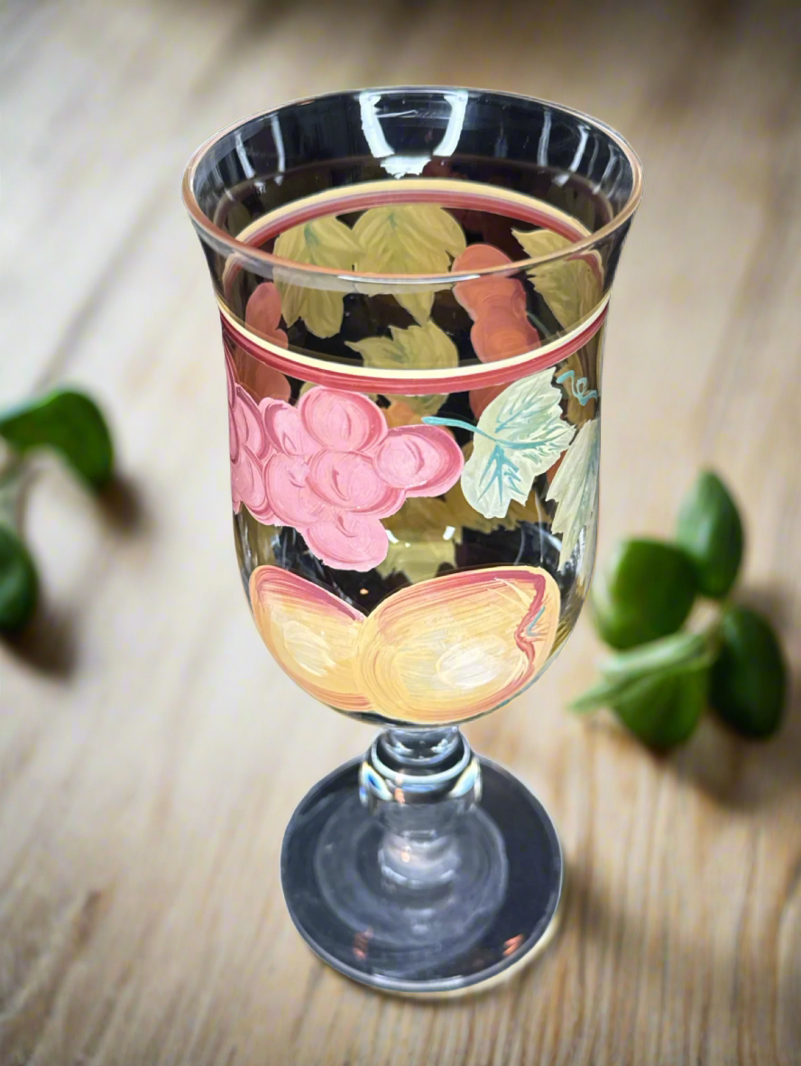 12oz Cristalleria Fratelli Fumo Crystal Wine Water Mimosa Glasses 8"