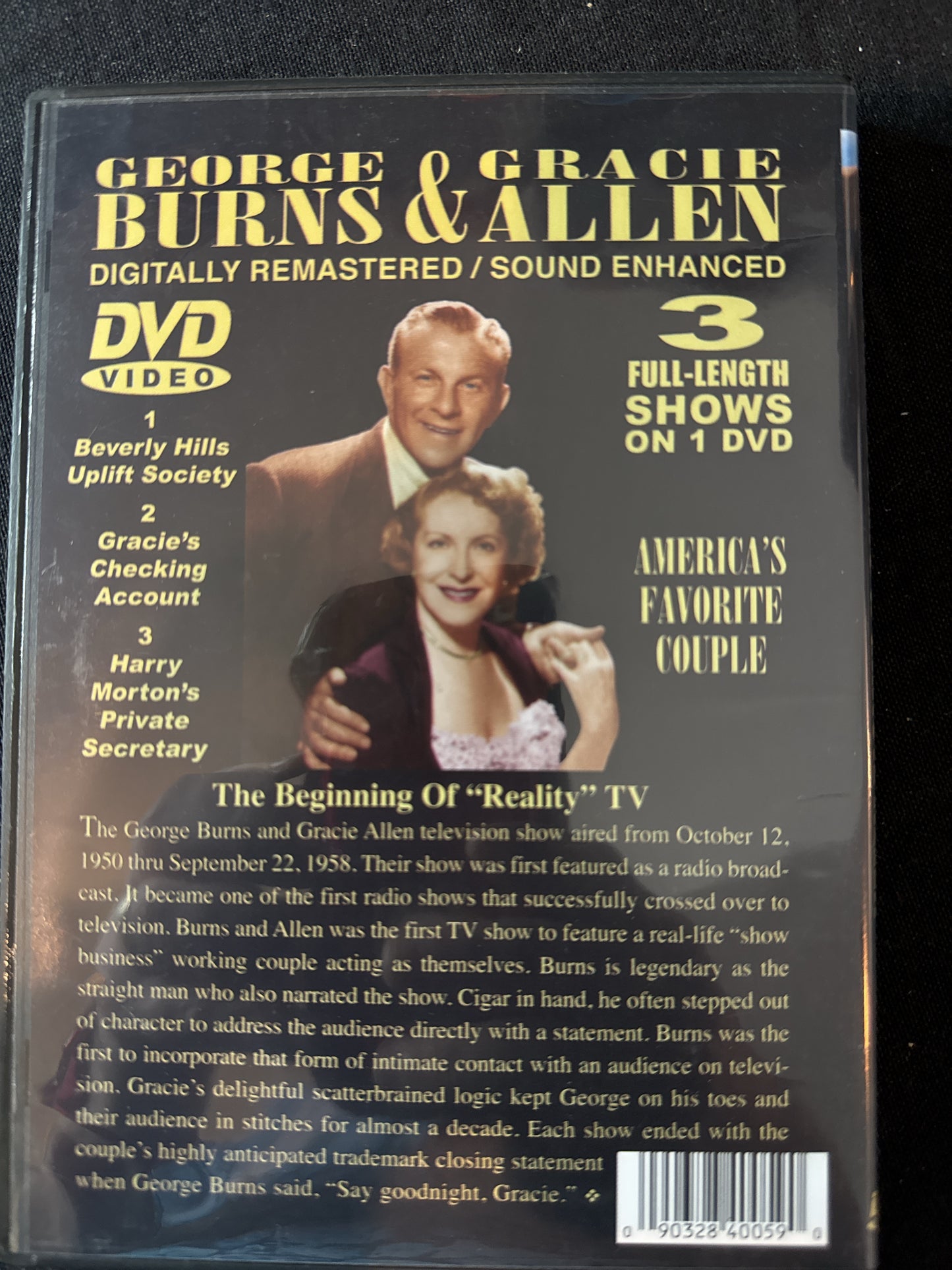 George Burns & Gracie Allen 3 Full Length Shows DVD