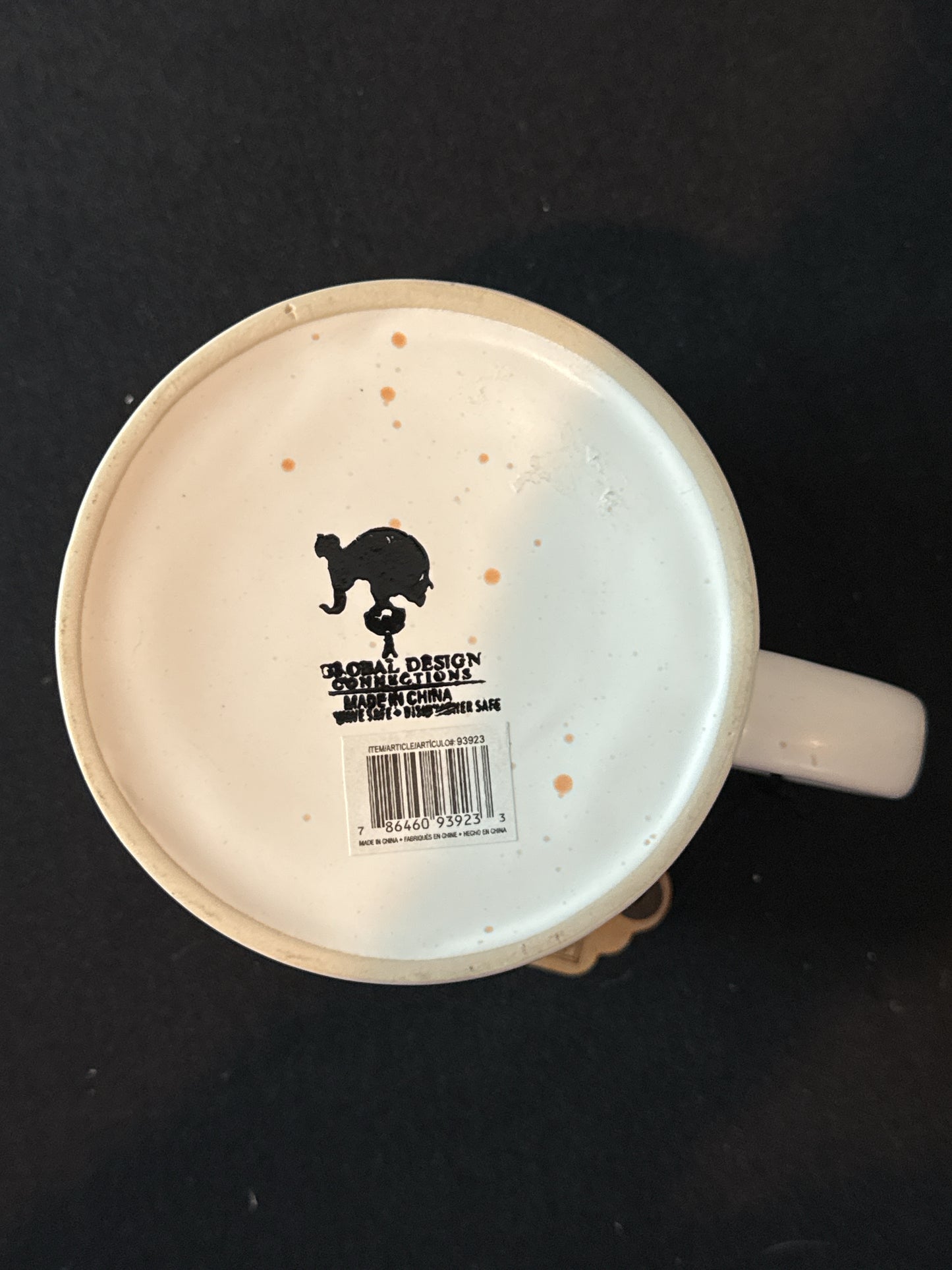 Global Design Connections Spider Web Halloween Coffee Mug Black Orange 3 5/8" Tall New