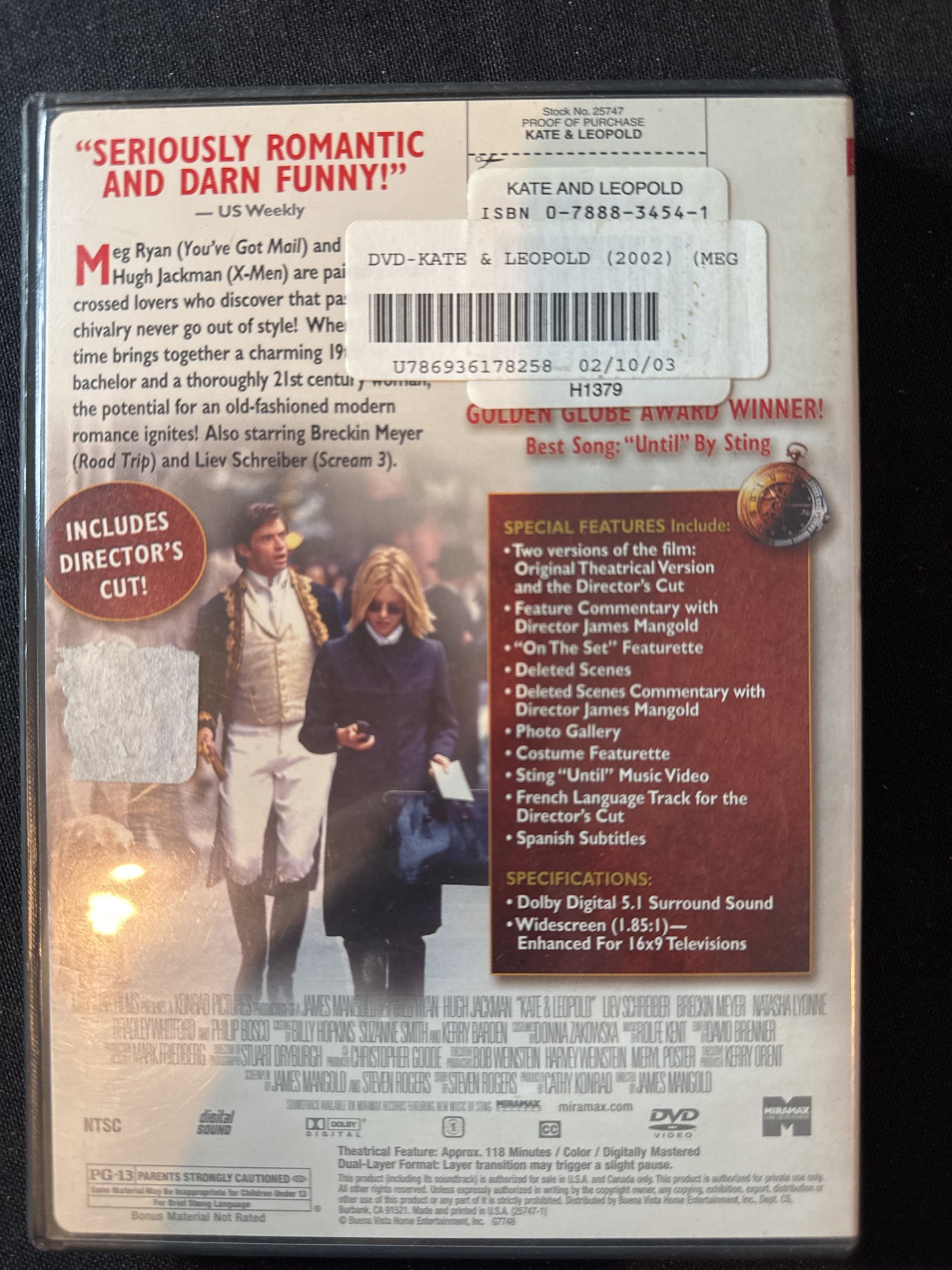 Kate & Leopold DVD