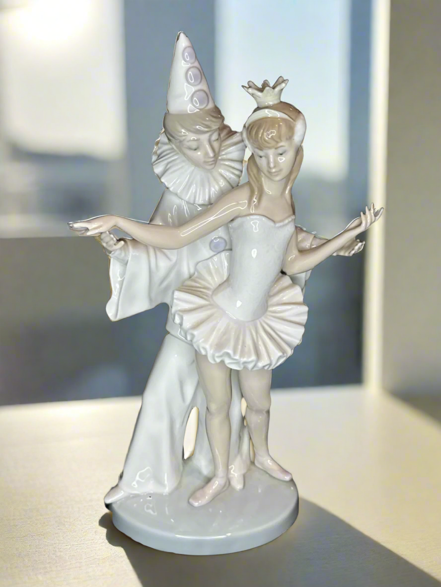 Lladro #4882 Carnival Couple Porcelain Figurine Matte Boy Girl Ballerina Clown