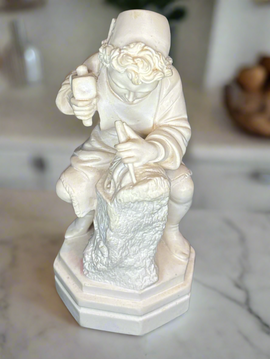 Vintage G. Ruggeri Boy Wood Carver Carving Face Sculpture Figurine