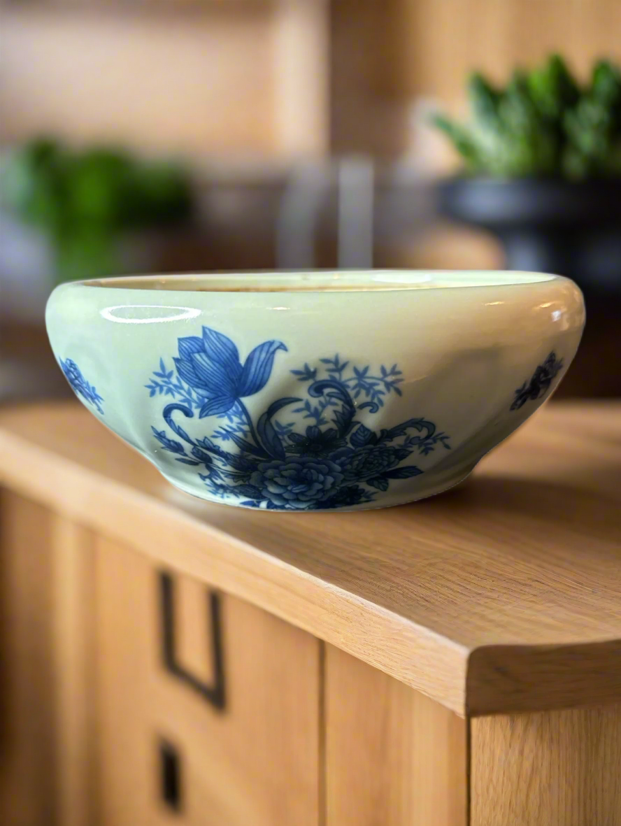 Vintage Ceramic Bowl With Blue Star and Number "5" Within Star From China