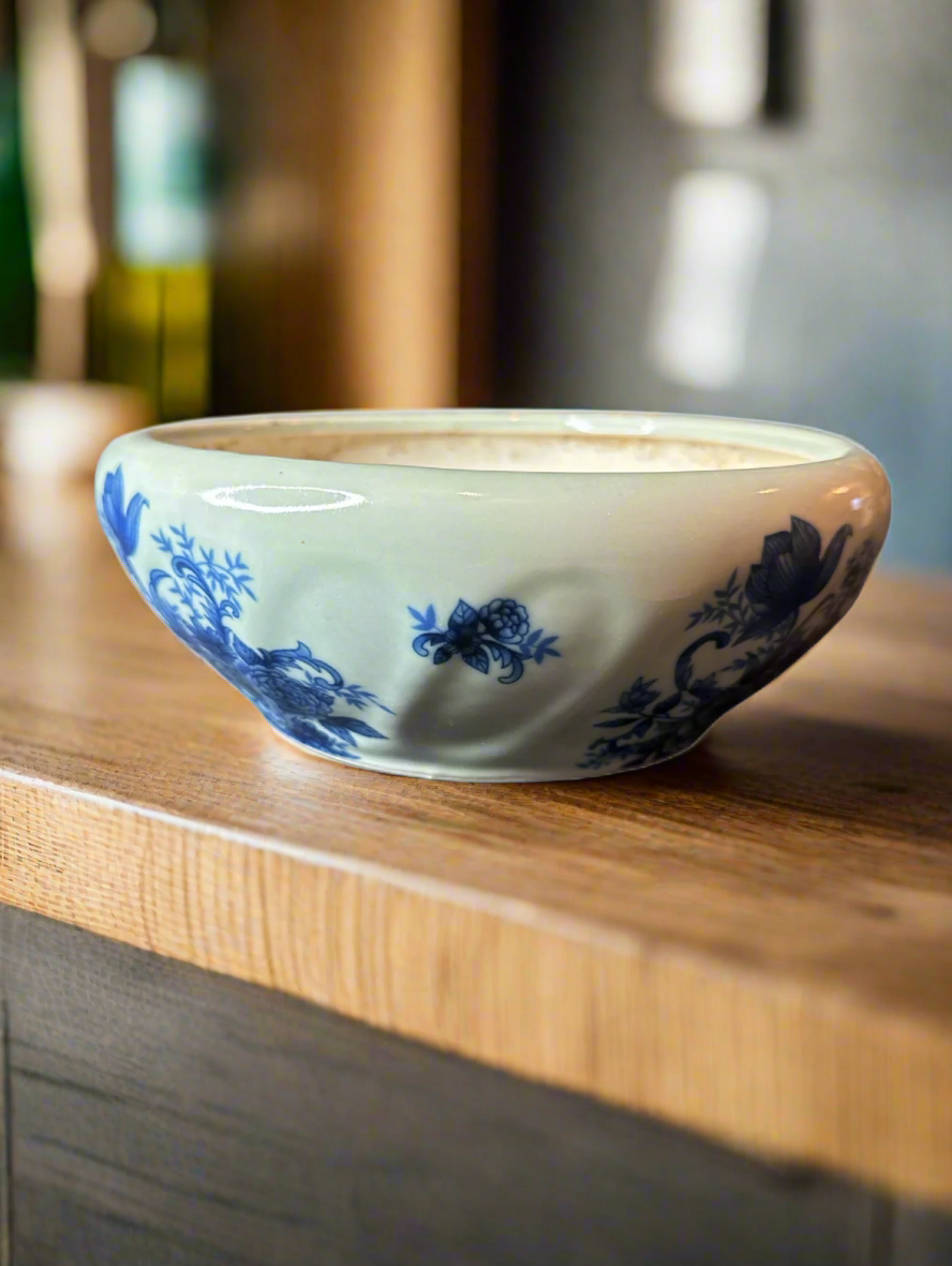 Vintage Ceramic Bowl With Blue Star and Number "5" Within Star From China
