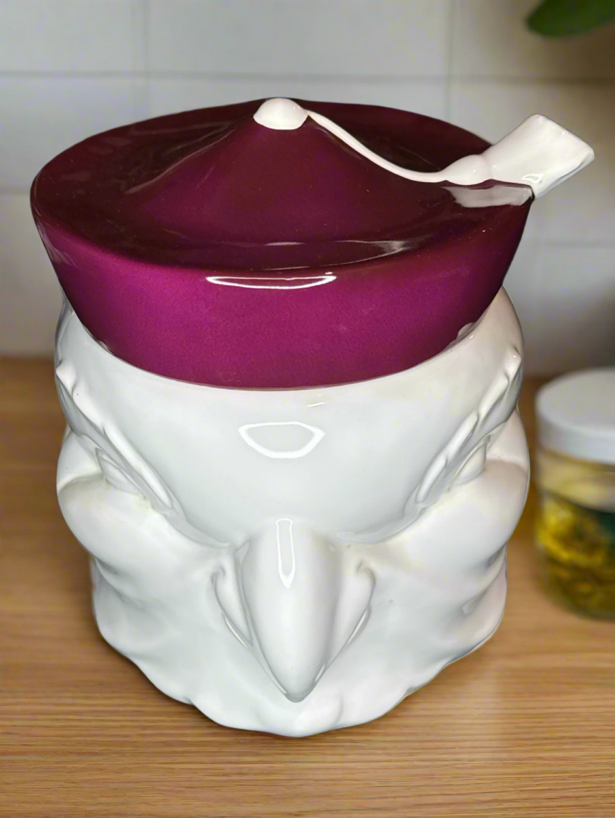 Goebel Vintage White Owl Cookie Jar 7.5" Owl Head