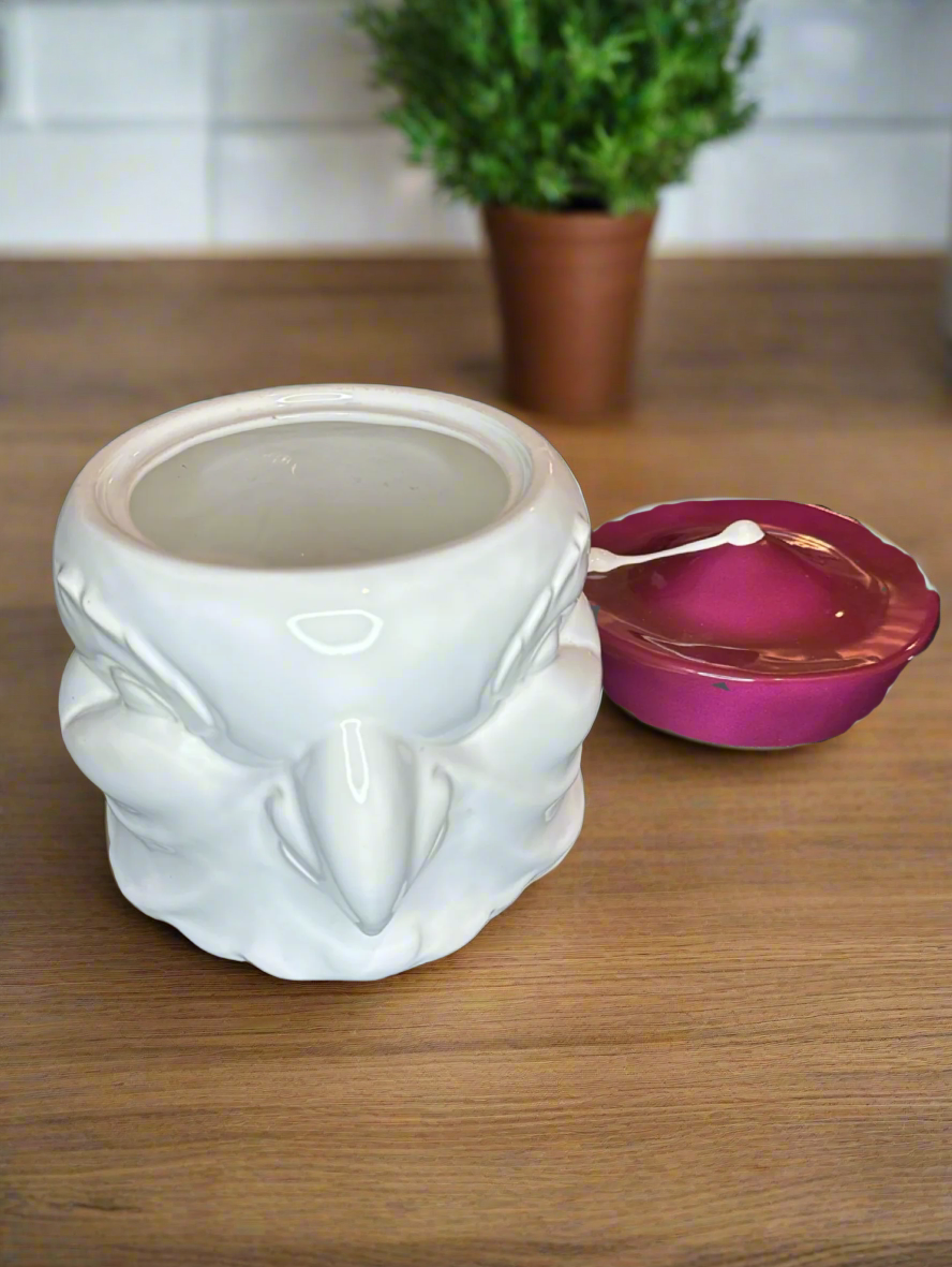 Goebel Vintage White Owl Cookie Jar 7.5" Owl Head