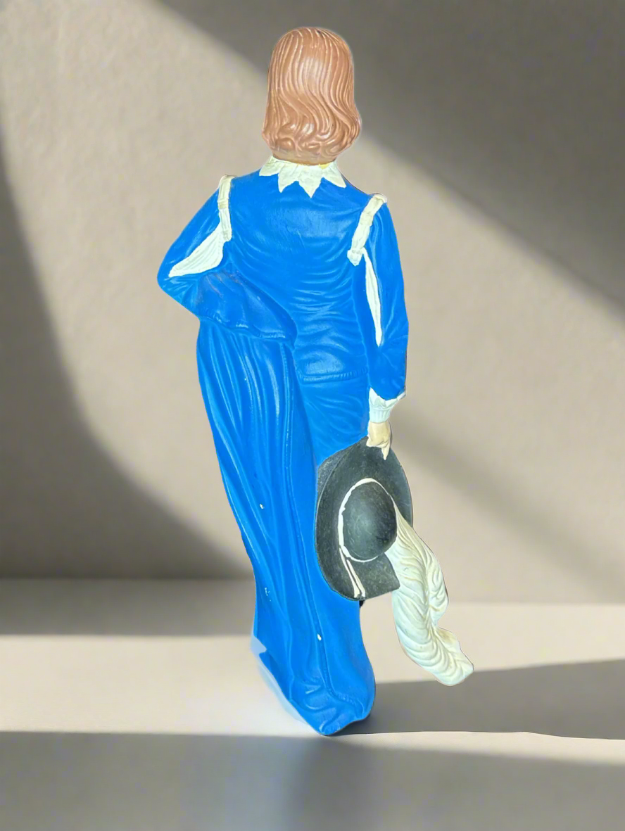 Blue Boy Statue Vintage Marked 12" Hand Painted Ceramic Statue