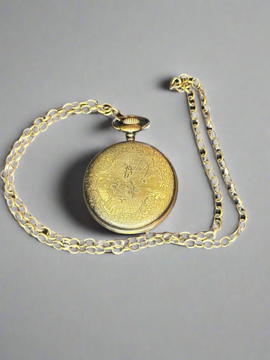 Pocket Watch, Quartz, Brass Cover Needs Battery