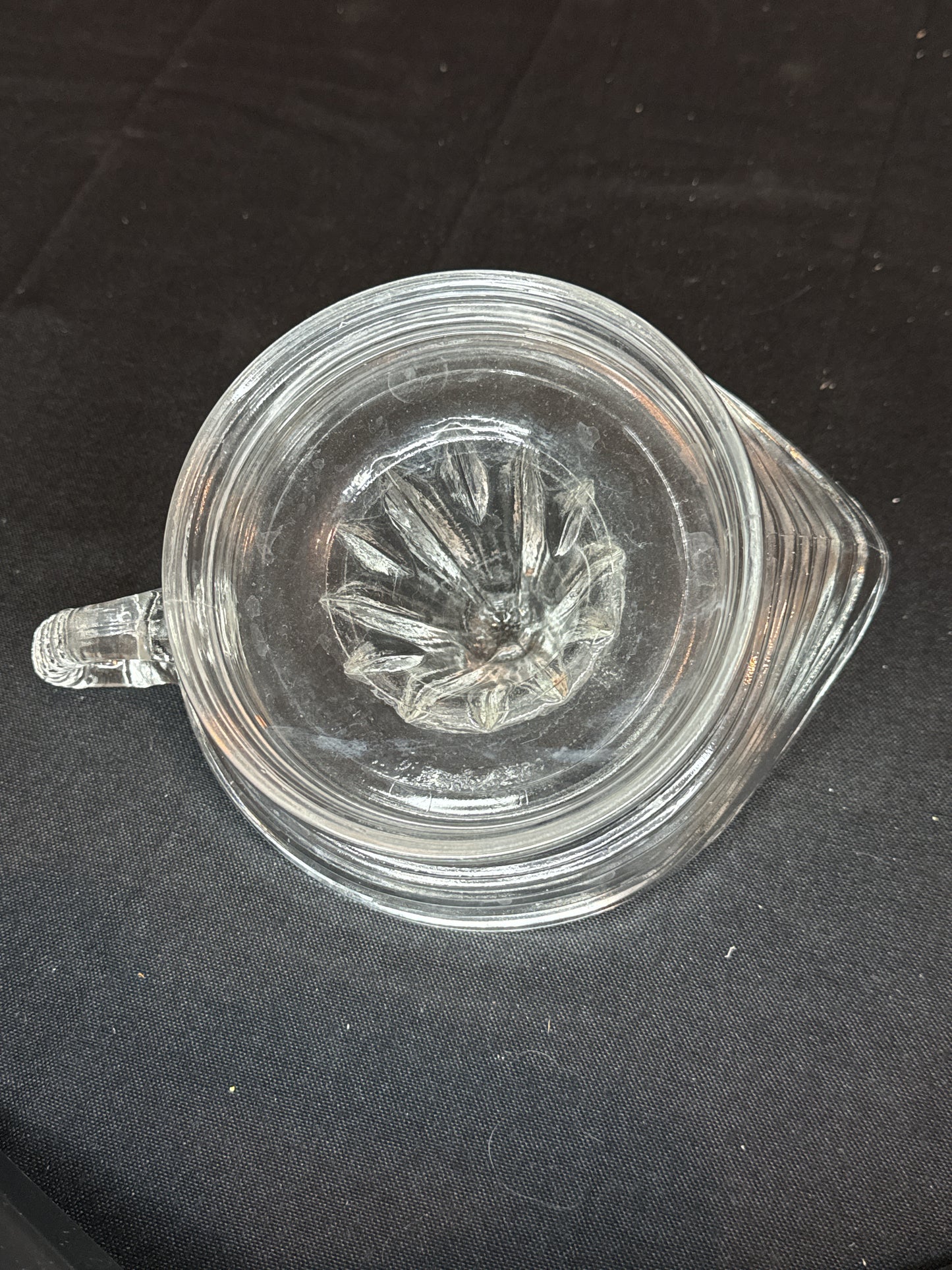 Vintage 1950's Clear Pressed Glass Citrus Juicer with Handle