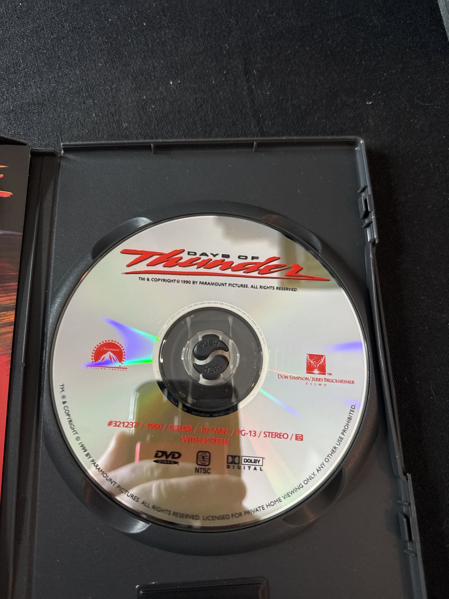 Days of Thunder Tom Cruise DVD