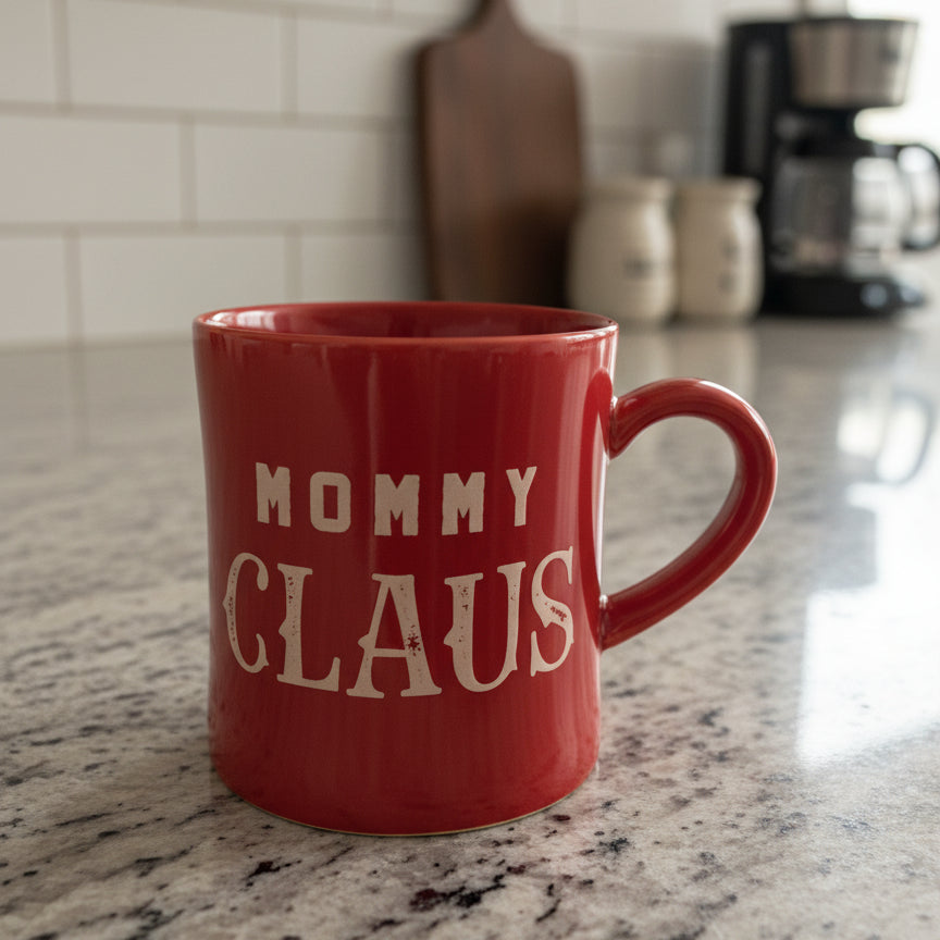 Mommy Claus Christams Red Coffee Mug Cup 4" Tall