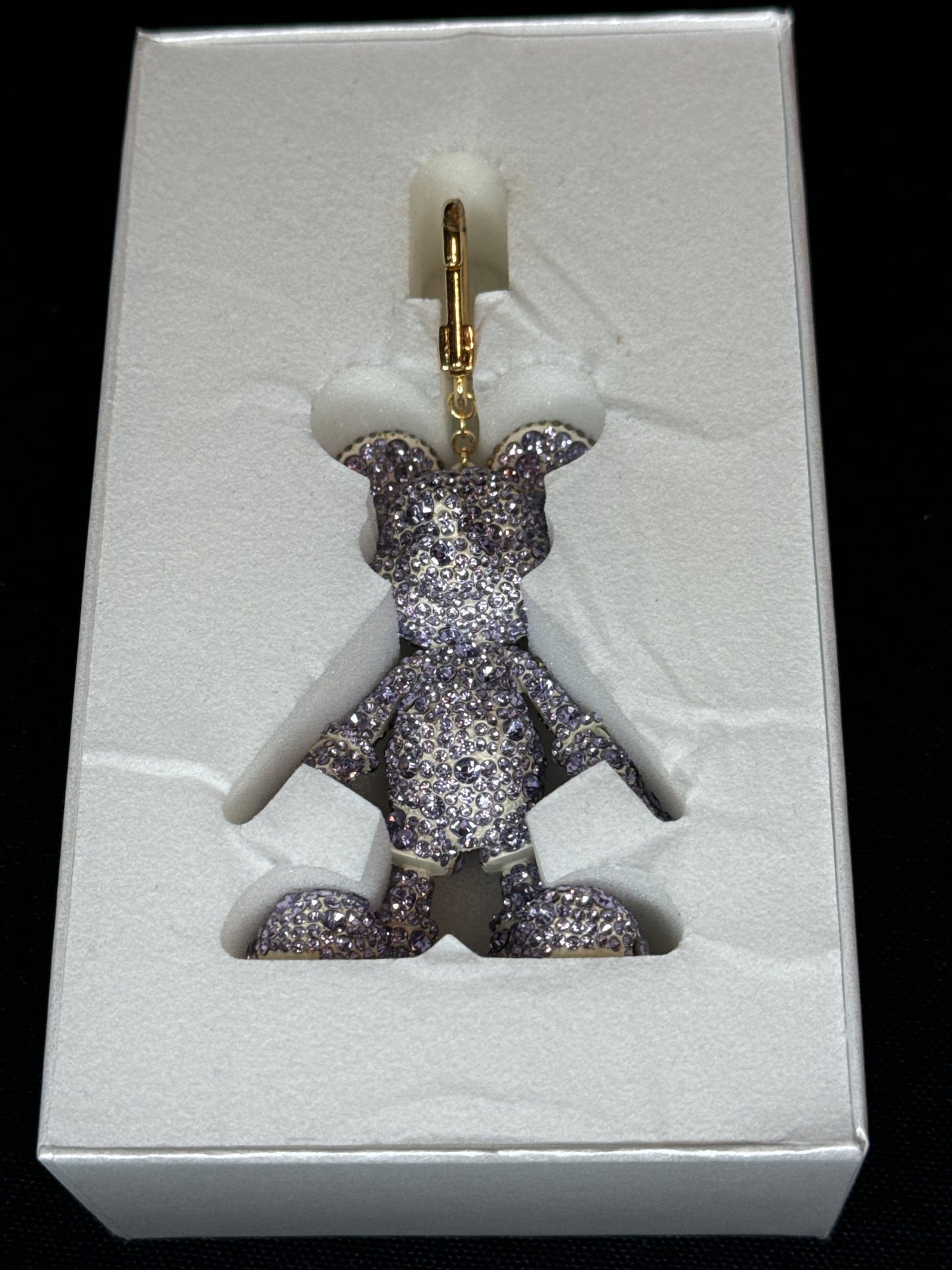 New in Box Disney X Baublebar Mickey Mouse Bag Charm Keychain in Crystal Iridescent