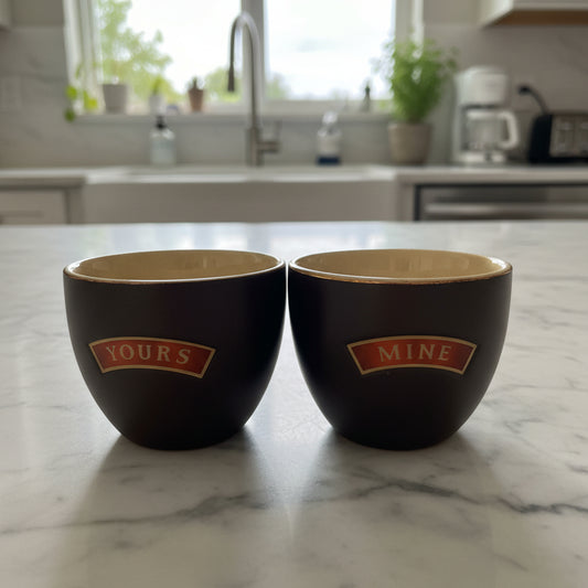 Bailey's Irish Cream Yours Mine Set 2 Dessert Cups 2 7/8" Tall