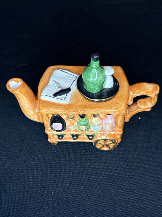 Vintage Wine Cart Teapot Collectible