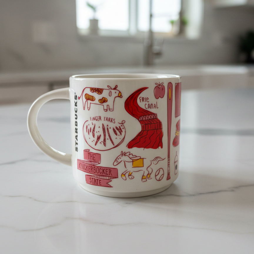 Starbucks Been There Series New York Knickerbocker State Red Interior 14oz 3.5" Tall