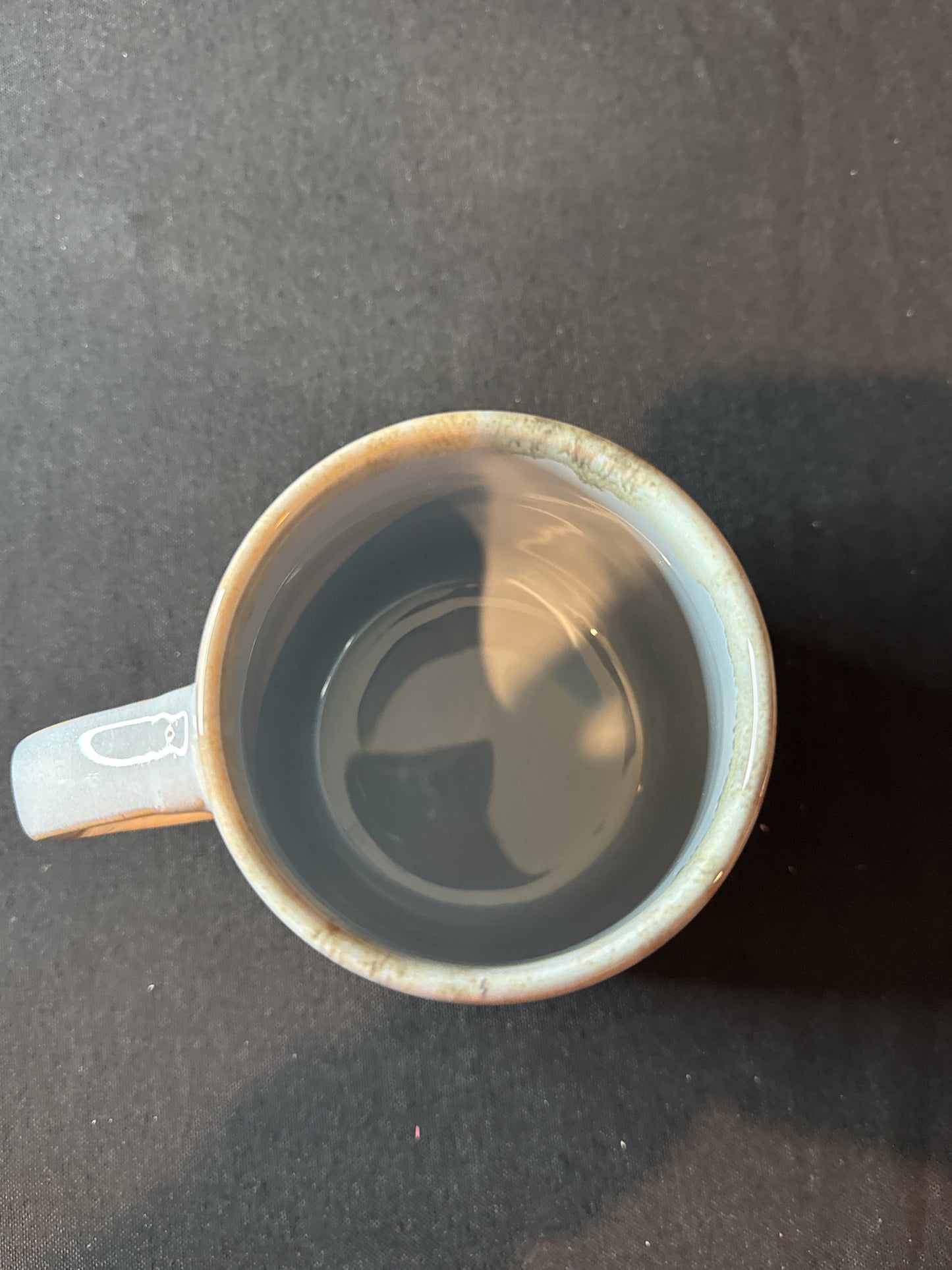 Bosmarlin Blue & Tan Extra large 26oz Ceramic Coffee Cup Mug Reactive Glaze 4 5/8" Tall