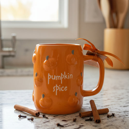 Rae Dunn Pumpkin Spice Orange New With Tags 5" Tall