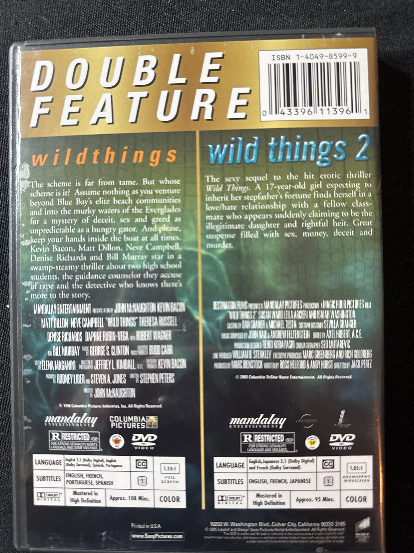 Double DVD Feature Wild Things & Wild Things 2 DVDs