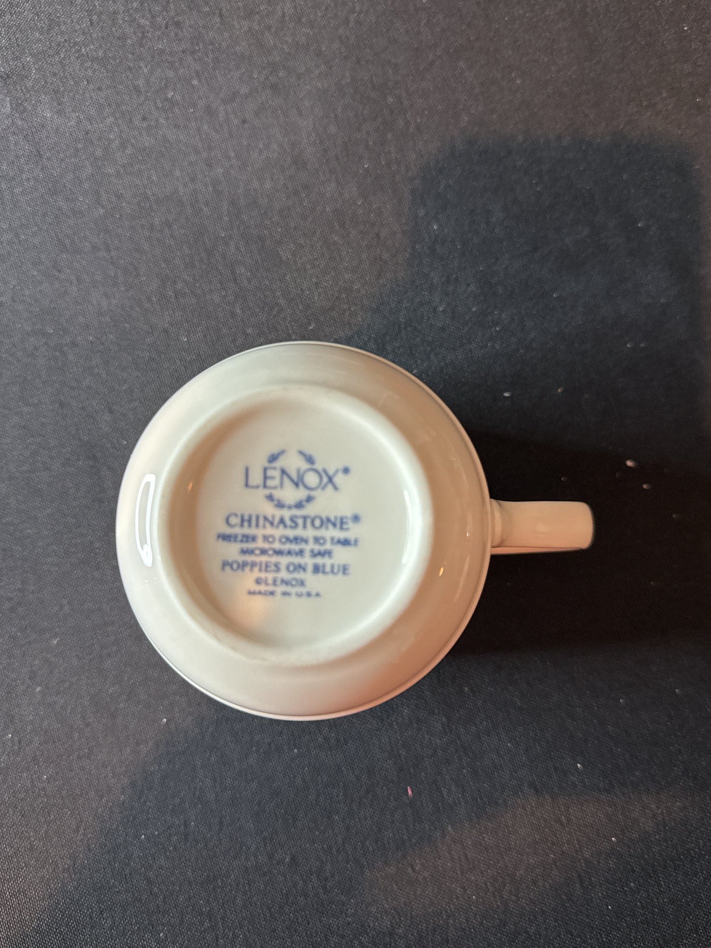 Lenox Poppies On Blue Coffee Tea Mug Cup 3.75" Tall