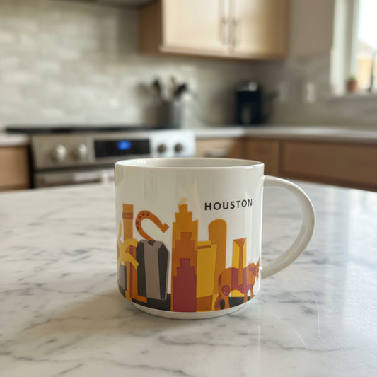 Starbucks You Are Here Series Houston, TX 14oz 2017 Brown Interior Collectors Coffee Cup Mug