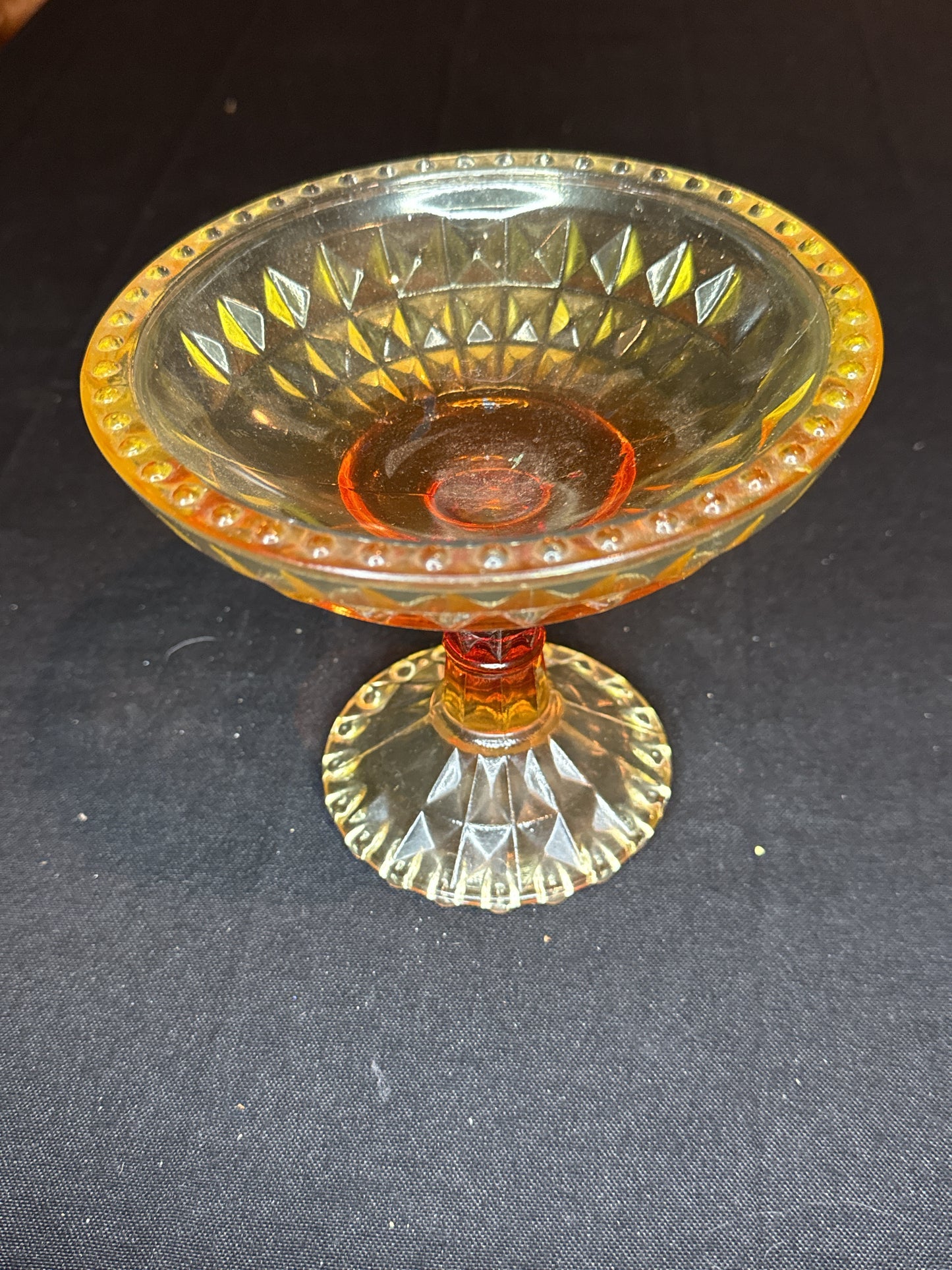 Red/Orange Carnival Glass Footed Candy Dish Nut Dish