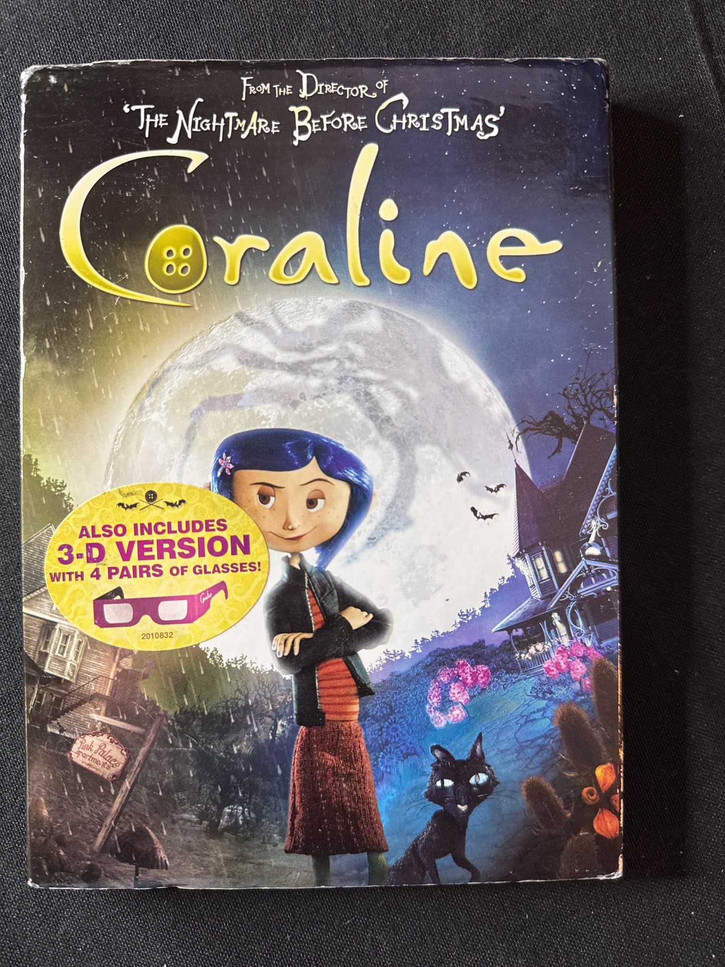 Coraline DVD w/ 4 Pairs of 3-D Glasses