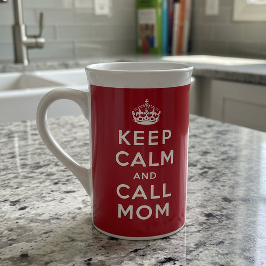 Bay Island Keep Calm & Call Mom Tall 5 1/8" Tall Coffee Cup Mug