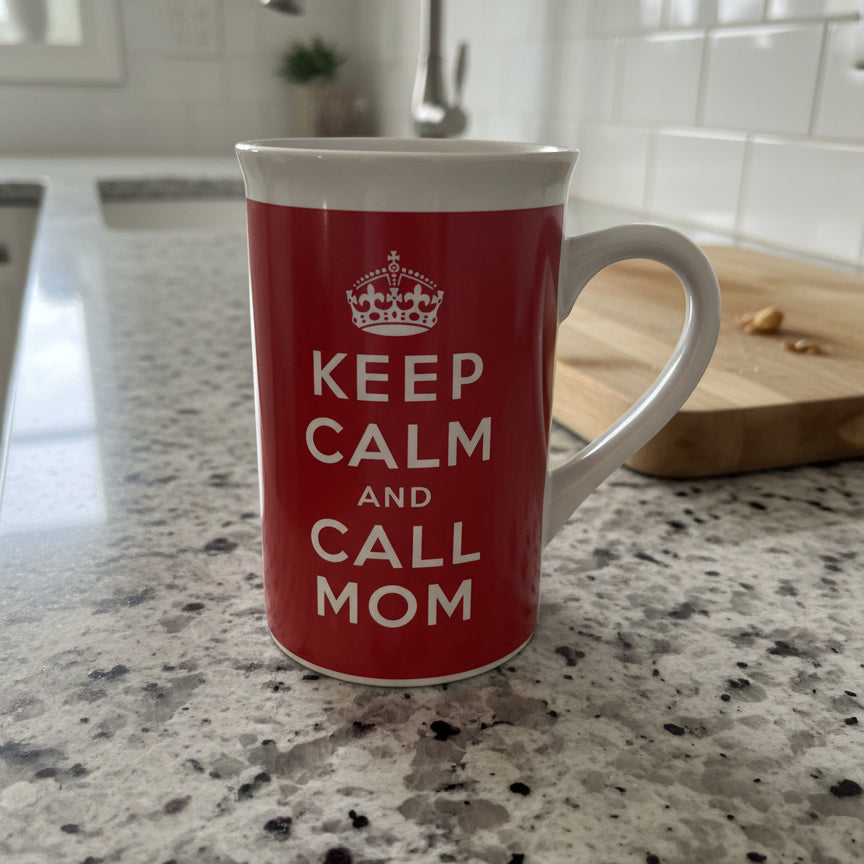 Bay Island Keep Calm & Call Mom Tall 5 1/8" Tall Coffee Cup Mug