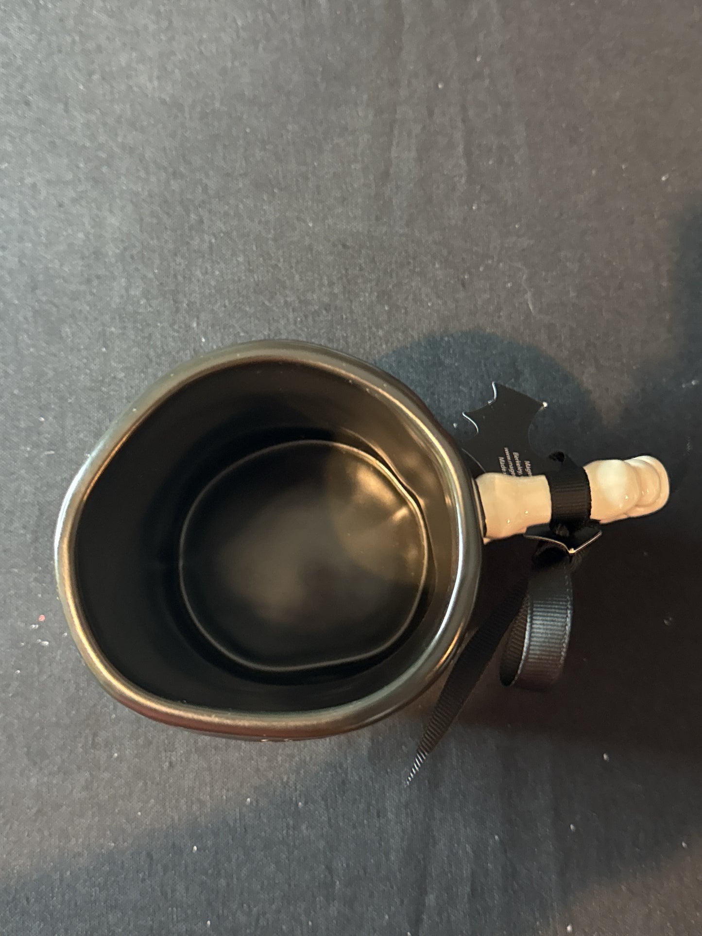 Rae Dunn Besties To The Bone Skeletons Bone Handle Black Coffee Cup Mug New With Tags