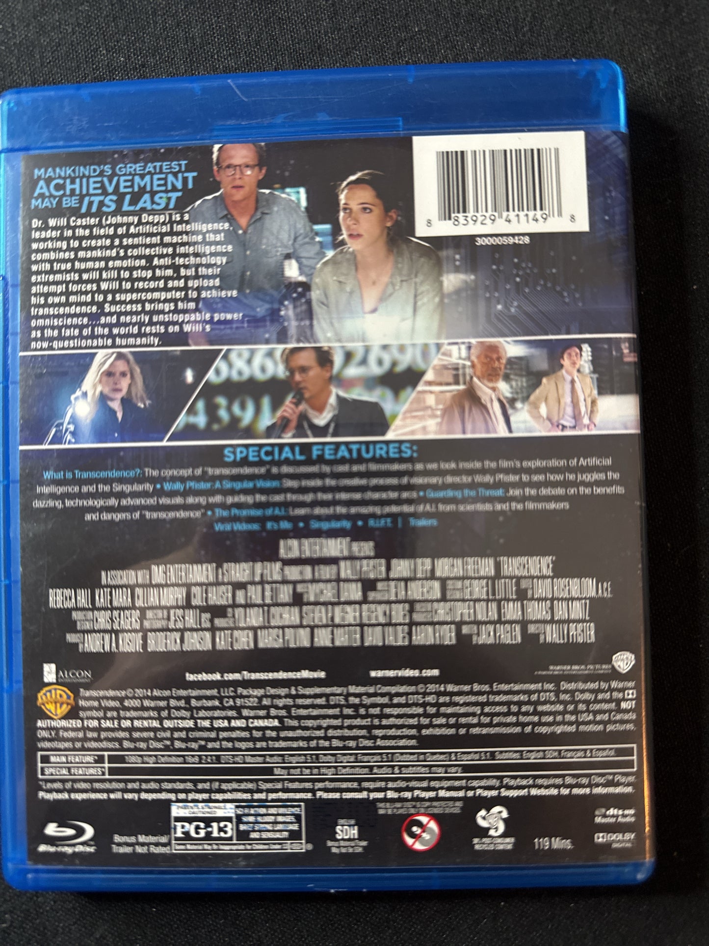 Transcendence Blu-Ray & DVD