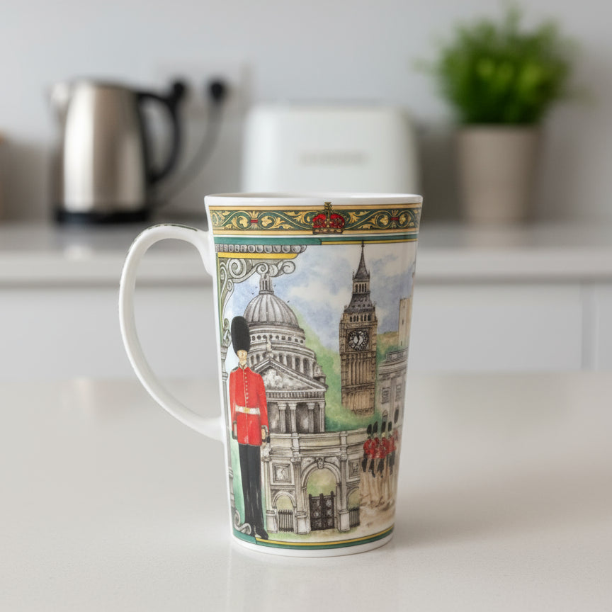 James Sadler HorseGuards Tall British Coffee Tea Cup Mug 5 5/8" Tall
