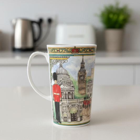 James Sadler HorseGuards Tall British Coffee Tea Cup Mug 5 5/8" Tall
