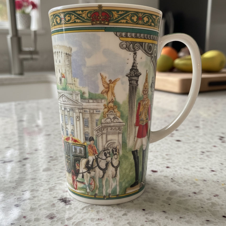 James Sadler HorseGuards Tall British Coffee Tea Cup Mug 5 5/8" Tall
