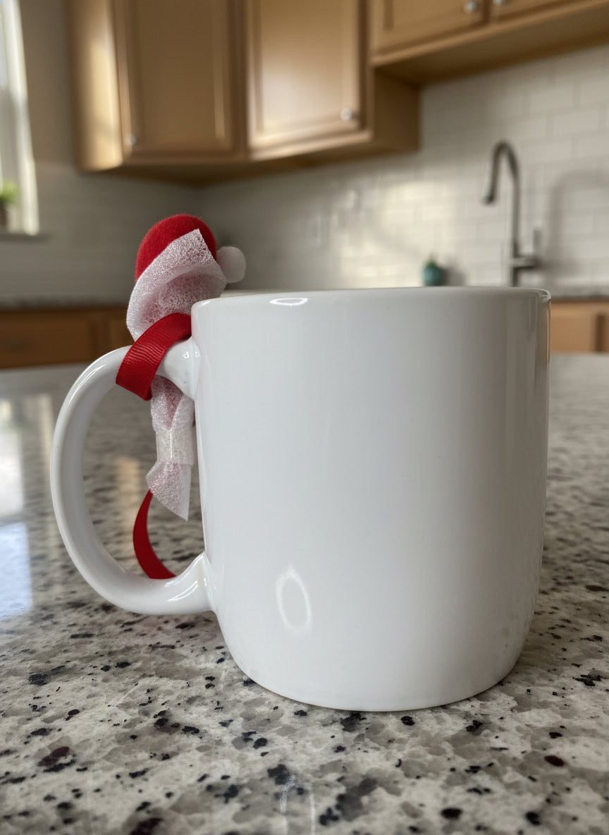 Holiday Time Flying Reindeer Overnight Delivery Coffee Mug Cup 19.6oz 4" Tall New W/ Spoon