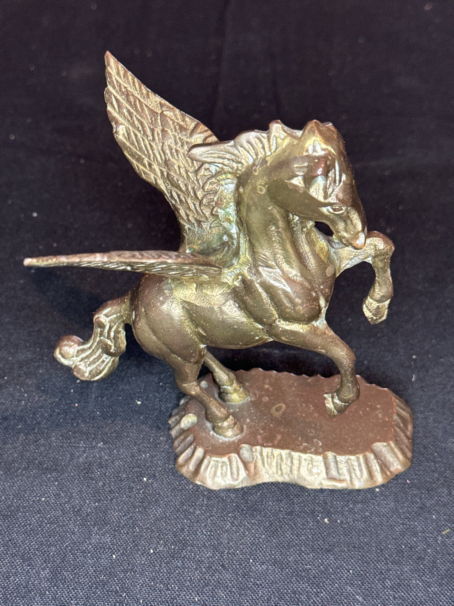 Aldon Solid Brass Pegasus Statue Flying Winged Mythical Horse Flowing Mane 5.5" 1981