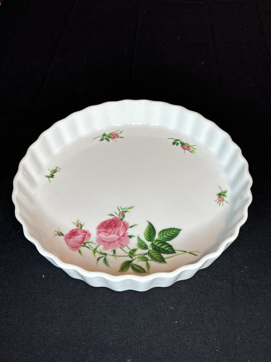 9" Quiche Dish Rose Pattern by Christineholm China