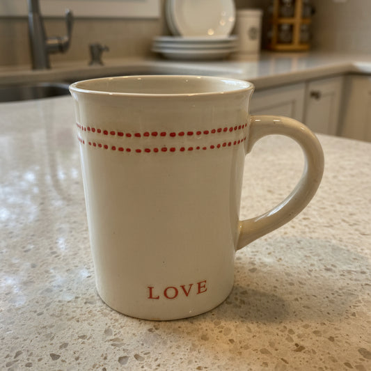 Hearth & Hand Magnolia LOVE Coffee Mug Cup Red Heart Inside Bottom Joanna Gaines New