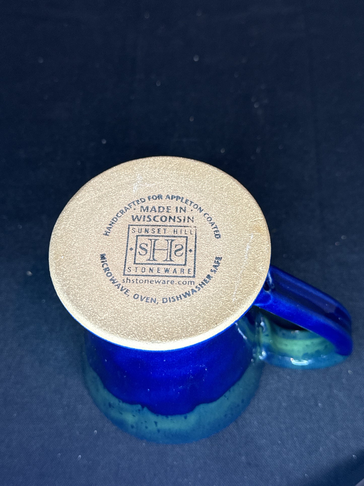 Sunset Hill Stoneware Blue and Green Drip Glazed 16oz Stoneware Coffee Mug Cup