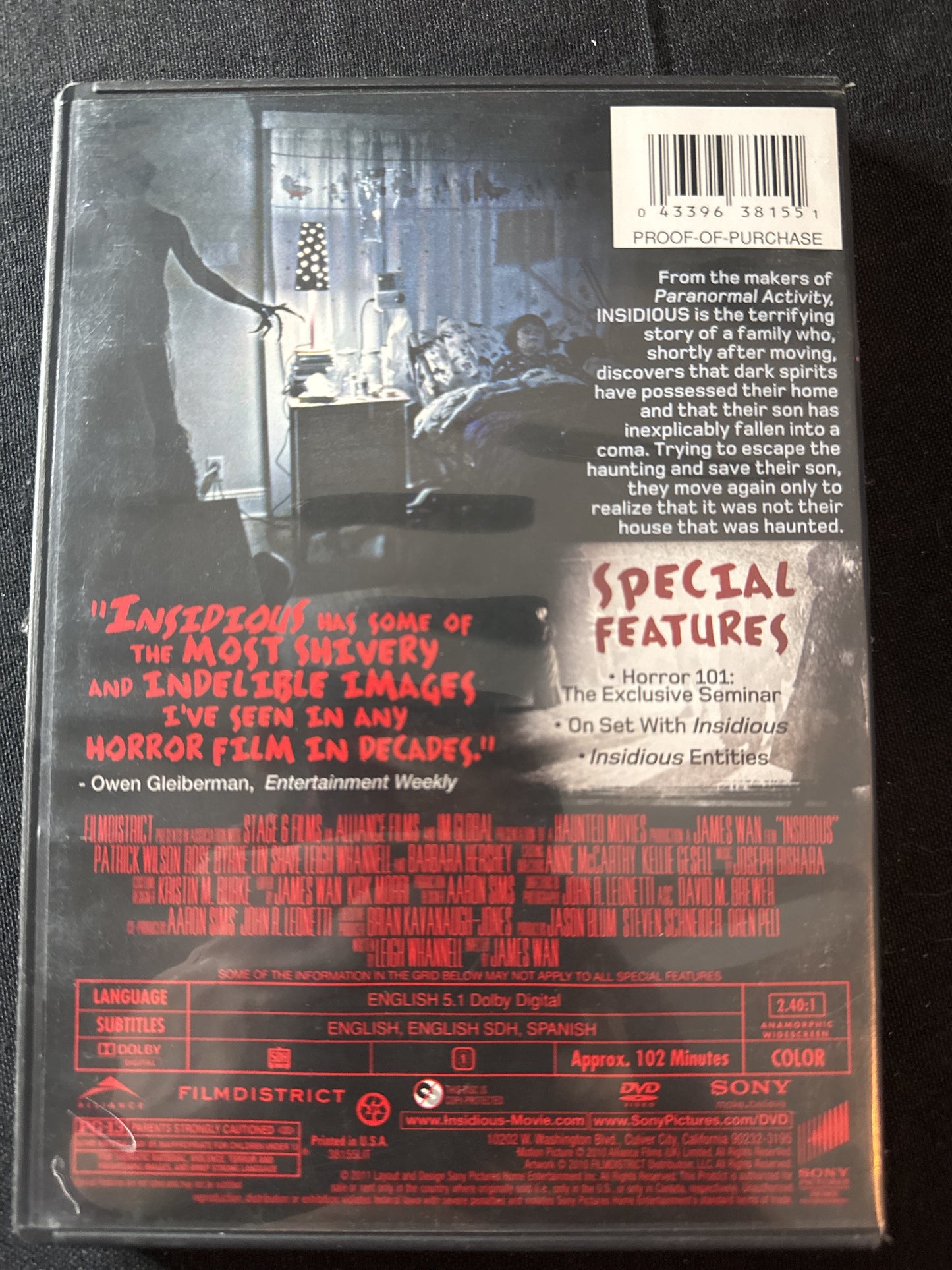 Insidious DVD