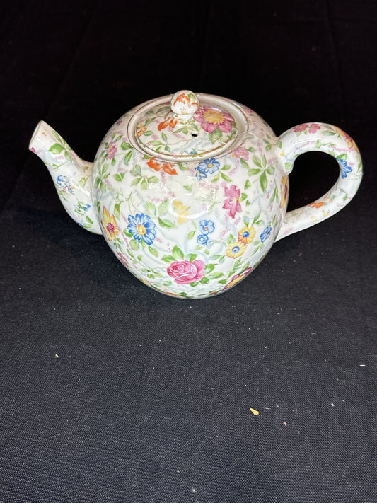 Chintz Teapot Hand Painted Trimont China Occupied Japan