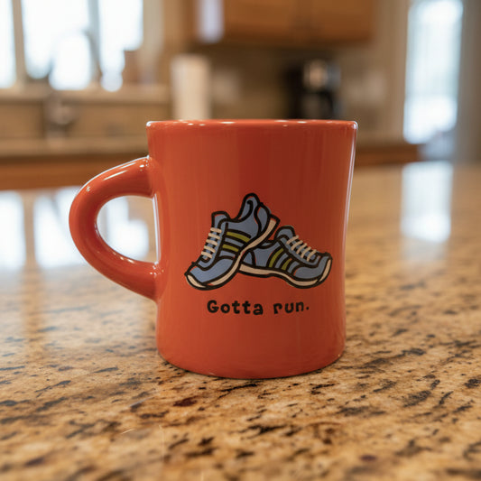 Life Is Good Gotta Run Orange Home Coffee Cup Mug Sturdy 4" Tall