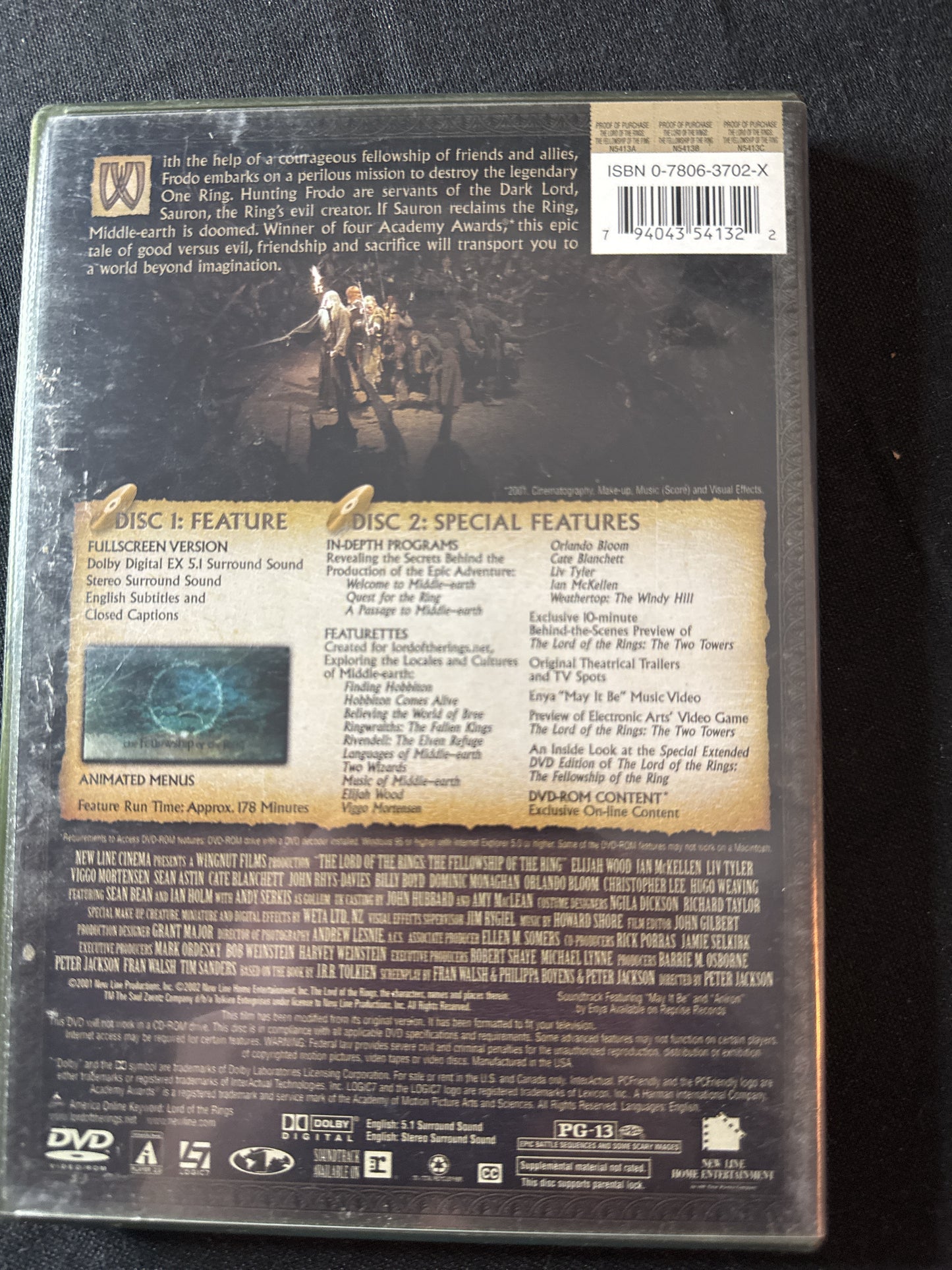 The Lord of the Rings The Fellowship of the Ring DVDs