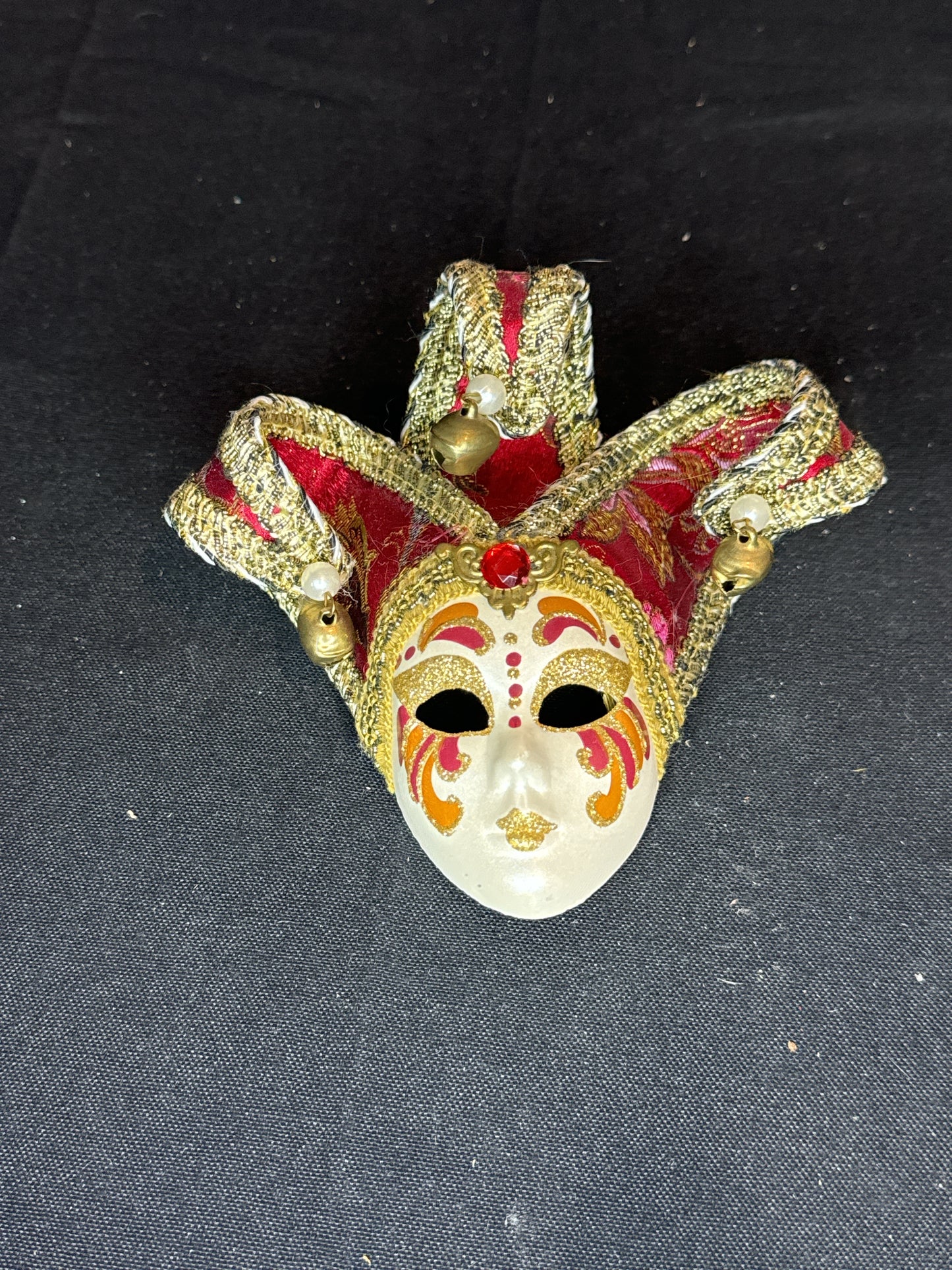 Vintage Ceramic Handmade in Venice Italy Miniature Wall Art Jester Mask.