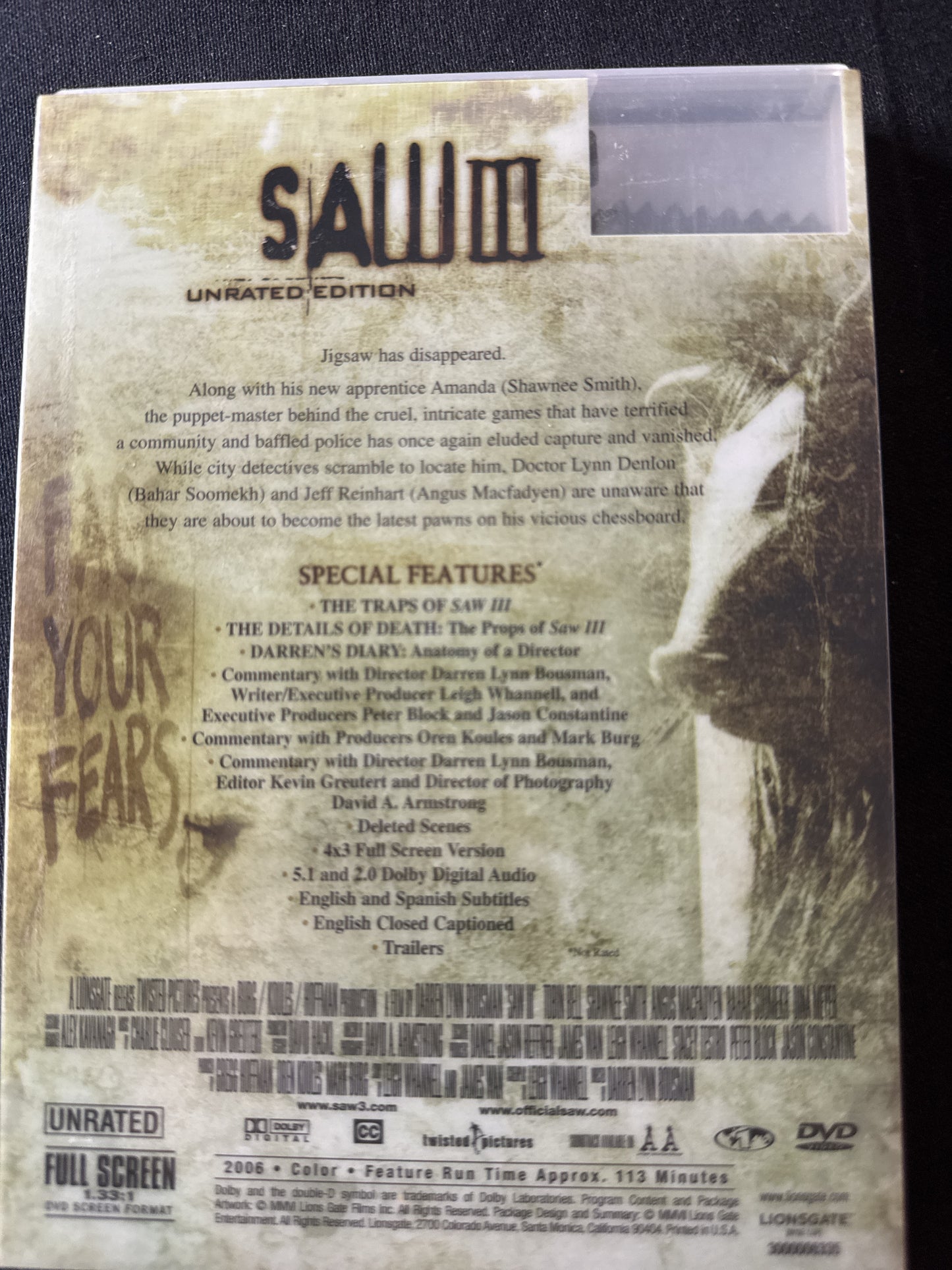 Saw III DVD