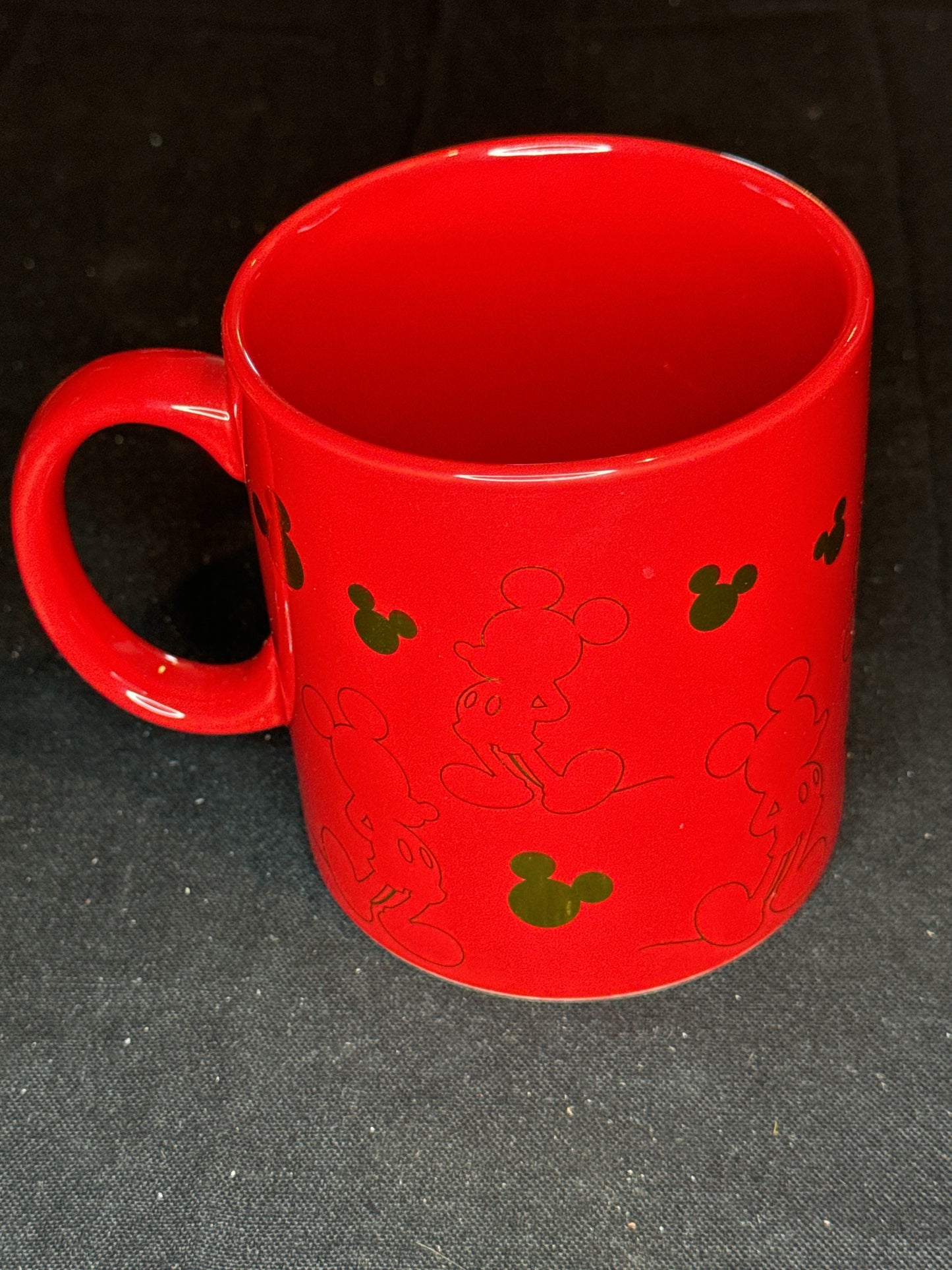 Disney Mickey Mouse Red and Gold Coffee Mug Cup by Valerie 20oz