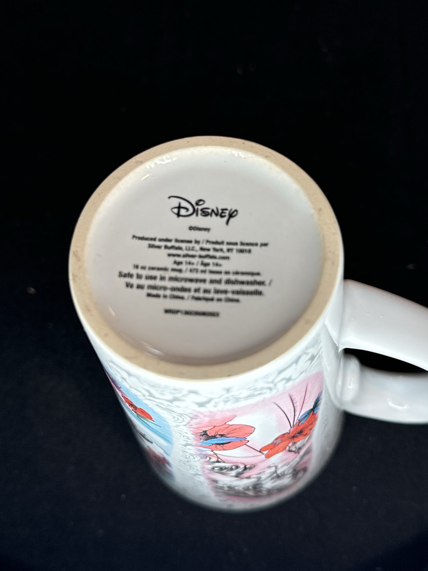 New Disney Princess Mug Aurora, Ariel, Belle, Cinderella Pattern, 6" Tall Mug