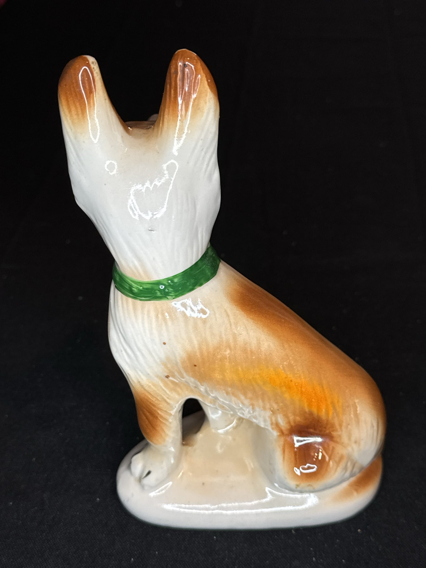 Collie Dog or German Shepherd Pottery Figurine Brazil Mid-Century Lusterware