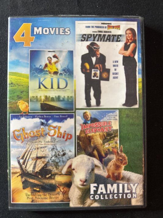 Four Movies Family Collection The Kid, Spymate, Ghost Ship, Impossible Elephant DVD